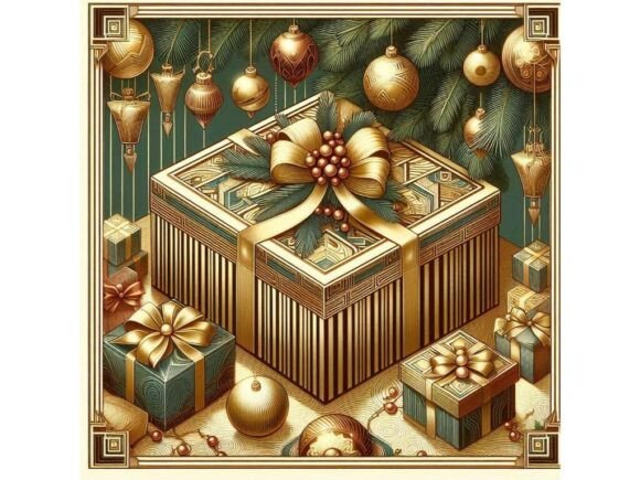 Art Deco Box with Christmas Ornaments Review