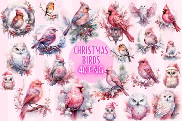 Christmas Birds Cardinals Owls Robins
