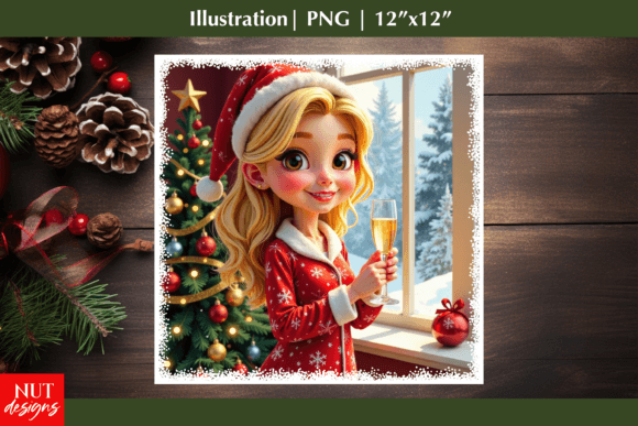 Christmas Blonde Woman with Glass Embroidery Review