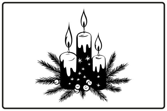 Christmas Candle Vector Silhouette for Modern Illustrations