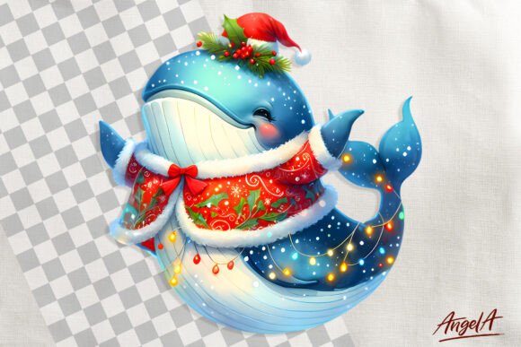 Christmas Clipart, Cute Ocean Animal for Illustrations