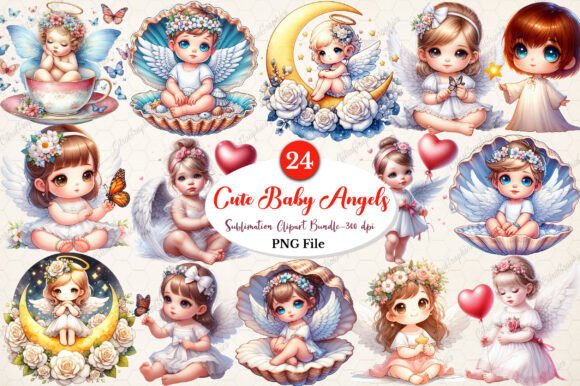 Christmas Cute Baby Angels Clipart: A Seller's Review of These Illustrations