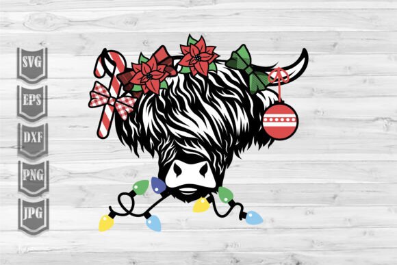 Christmas Highland Cow Review for Brand Identity and Illustrations