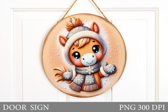 Christmas Horse Door Sign Sublimation: A Review of Festive Illustrations