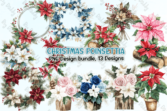 Christmas Poinsettia Clipart PNG