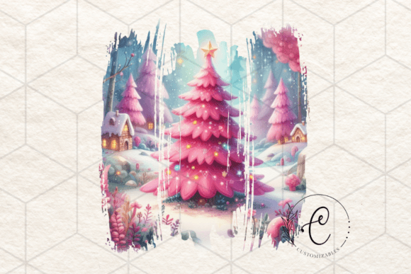Christmas Tree Brush Stroke PNG Graphic for Modern Illustrations