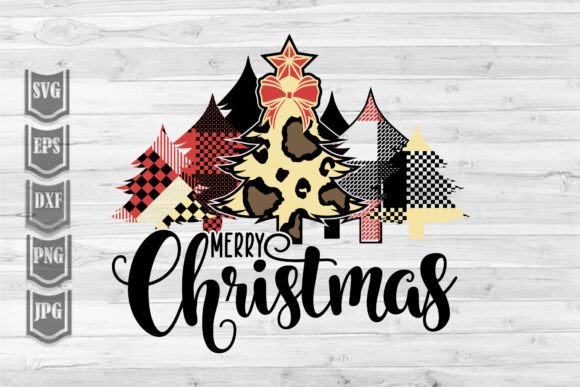 Christmas Trees Buffalo Plaid Illustrations