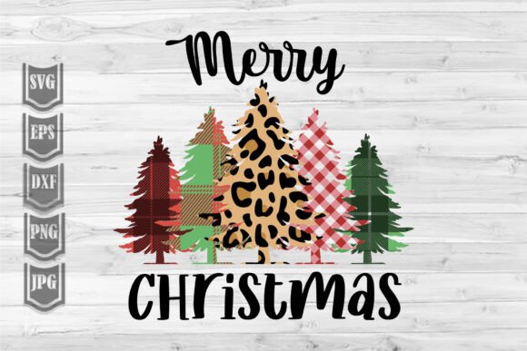 Christmas Trees - Leopard Buffalo Plaid: Seasonal Illustrations for Branding