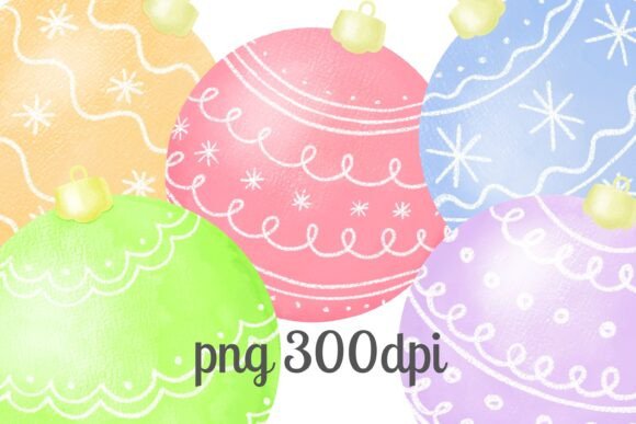Hand Drawn Christmas Tree Balls PNG