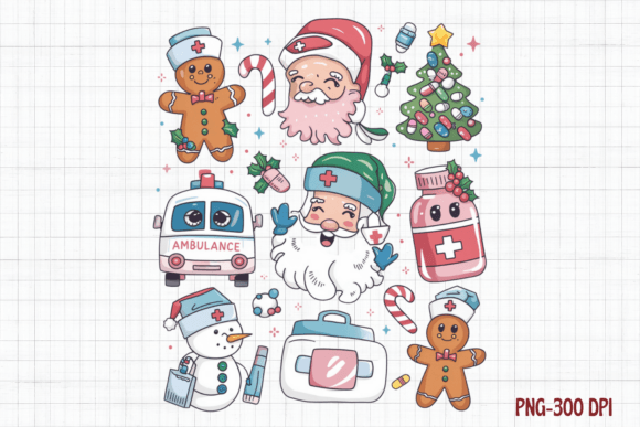 Nurse Christmas PNG Sublimation, Png: A Review for Illustrations