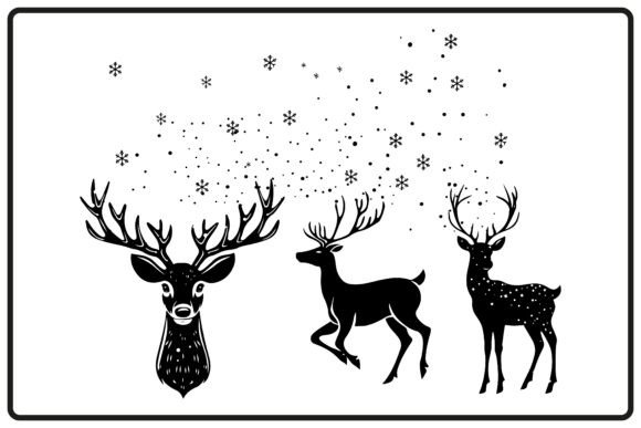 Reindeer Christmas Silhouette Clipart