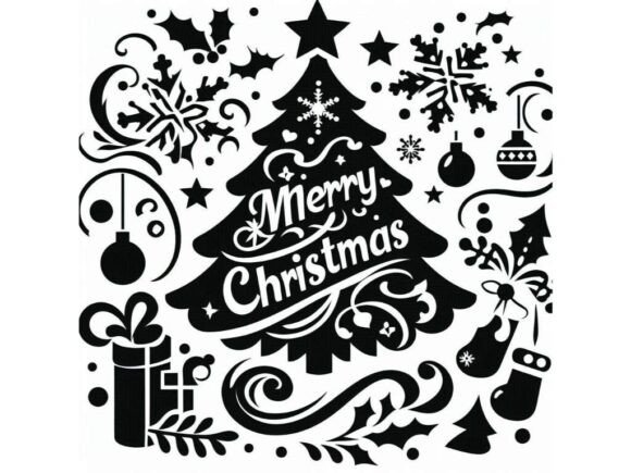 Stencil Merry Christmas with Clean Edges