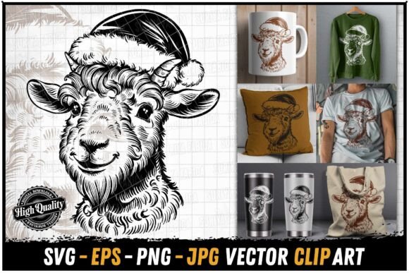 Vintage Goat Christmas Hat Crafting SVG Review for Illustrations