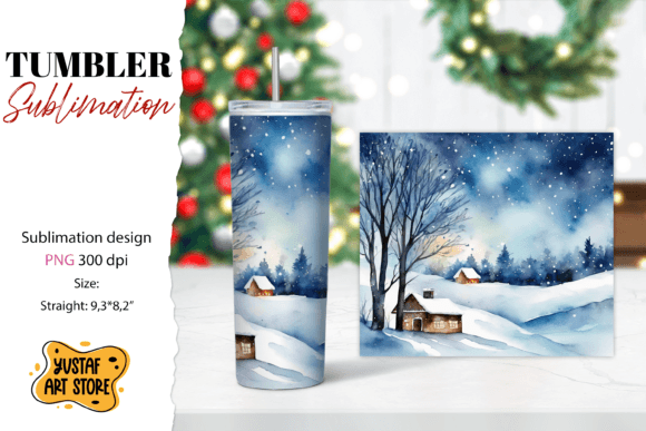 Winter Tumbler Wrap: Christmas Tumbler Su Illustrations